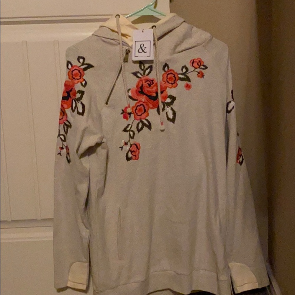 NWT ampersand ave double hoodie size L